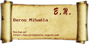 Beros Mihaéla névjegykártya